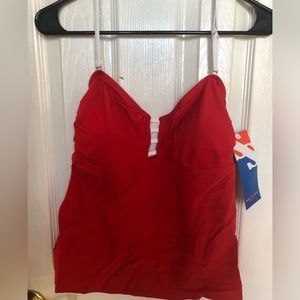 Sun & Sea Red Tankini Top Size L